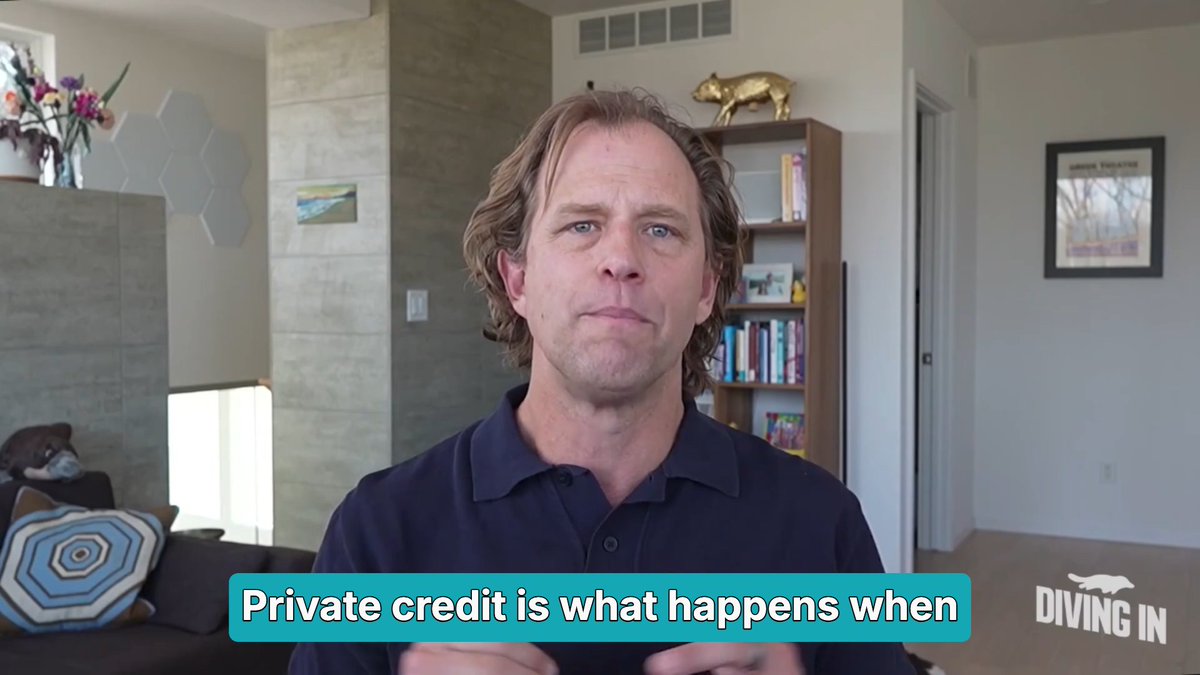 Private credit is like plumbing behind the drywall — the water still flows, but you lose the gauges. You might not notice the slow leak until the ceiling stains appear. That's the trade-off worth understanding.
