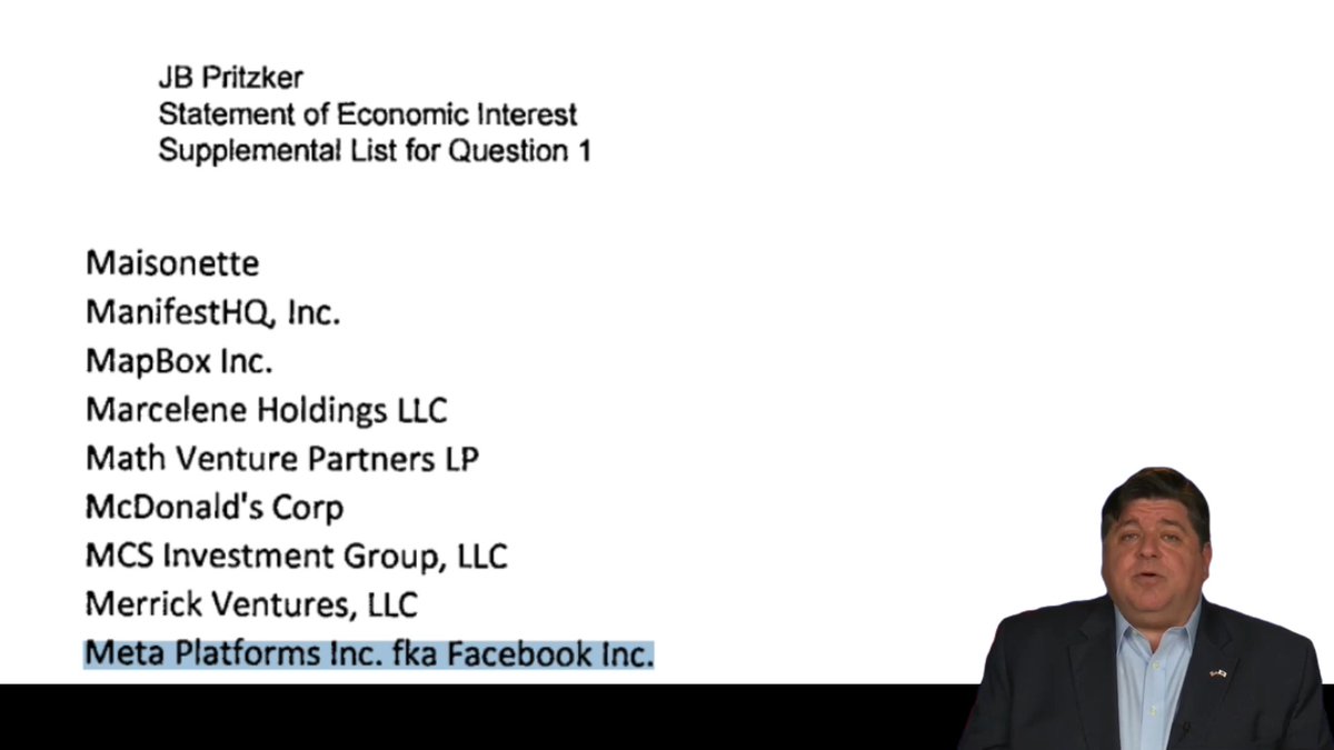 🚨 WOW: JB Pritzker’s "blind trust" was invested in Facebook while he handed them an $80 MILLION data center subsidy. We’re picking up the tab for data centers while he gets richer.