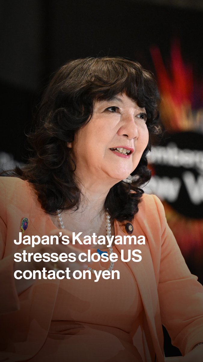 Japan’s Finance Minister Satsuki Katayama tells Bloomberg’s Shery Ahn that Tokyo is in constant contact with US officials as it stays on high alert over speculative moves weakening the yen. Past interventions have worked, and authorities are ready to act again, she said: