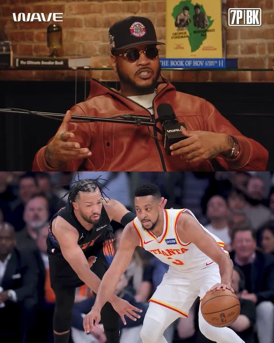 "CJ smelt blood and now the sharks is in the water ... now we gotta go take it back." Melo is still confident in the Knicks heading to Atlanta even after CJ McCollum's killer Game 2 💯