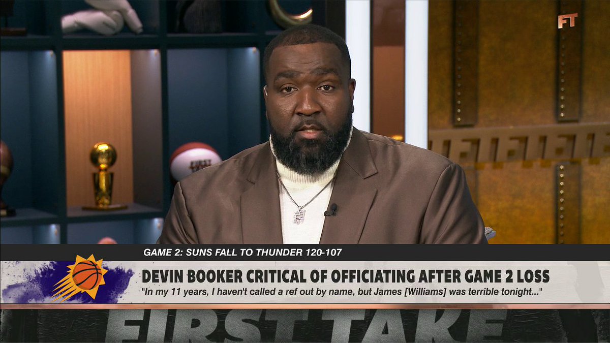 "In the wild, the most annoying animal is the hyena. ... That's the Oklahoma City Thunder." Kendrick Perkins reacts to Devin Booker's technical foul and the Thunder's Game 2 win 🏀