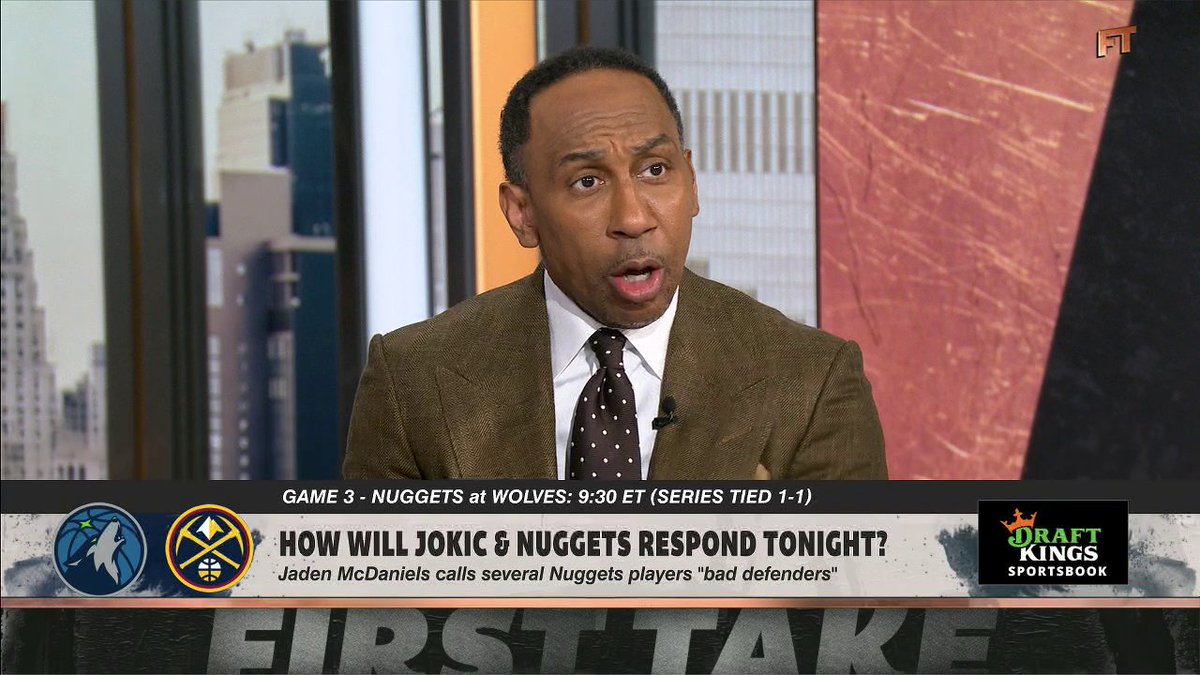 .Stephen A Smith reacts to the Denver Nuggets' response to Jaden McDaniels' comments on their defense 👀 🍿