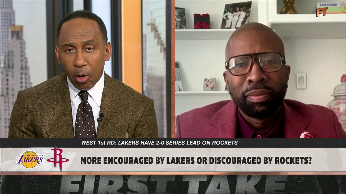 The crew had this to say about LeBron James... 👀 "LeBron James has moved a slight-bit closer to the legacy of Michael Jordan in my mind." —Kenny Smith "I'm glad you're sitting down. I agree with you. He's moving closer to that GOAT status." —Stephen A Smith