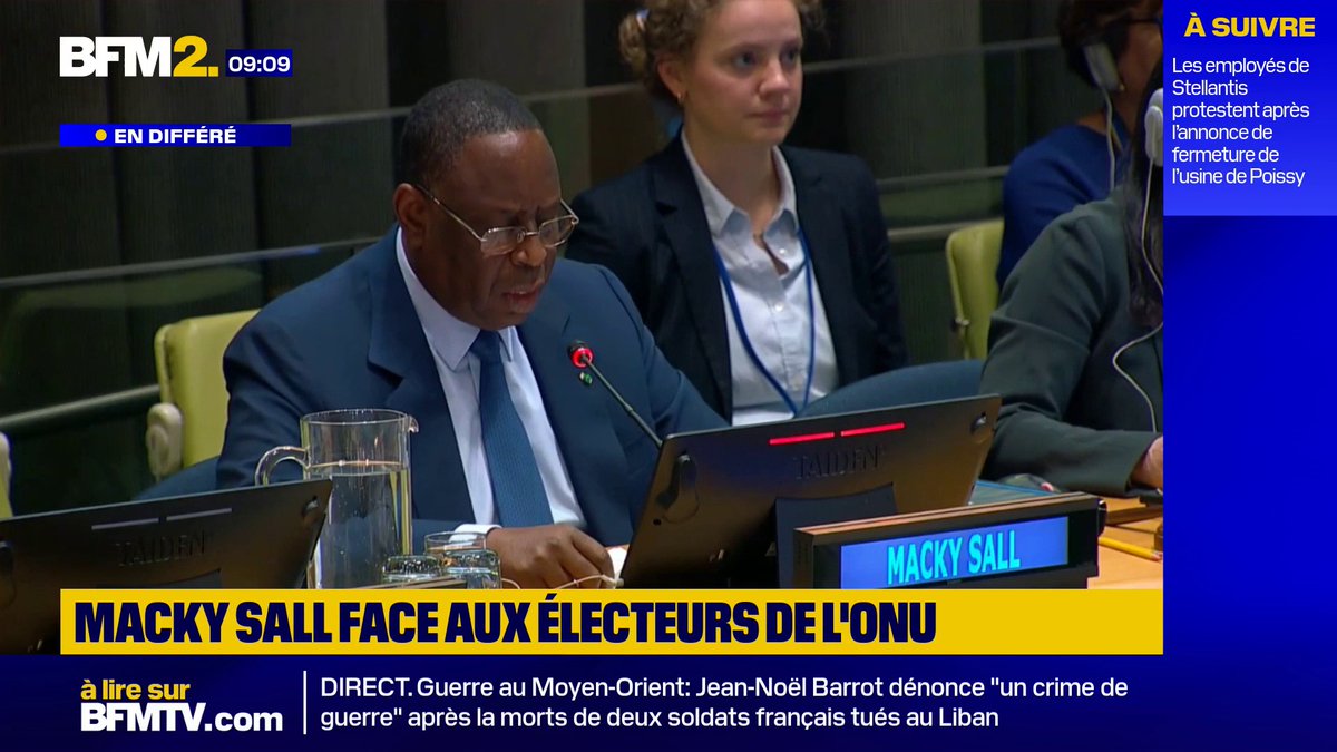 💬"Je serai un secrétaire général impartial, qui parle à tous et qui écoute tous" ➡ L’ancien président sénégalais et candidat à la tête de l'ONU, Macky Sall, répond aux électeurs #BFM2