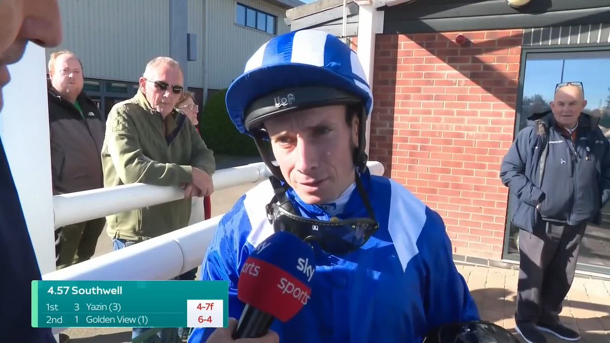 "He'll be a nice horse going forward" Ryan Moore and SHADWELL's Richard Hills reflect on victory for Yazin at Southwell Racecourse...