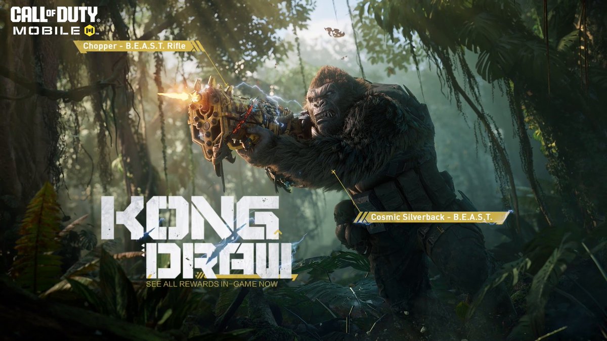 B.E.A.S.T. Mode 😤 Unlock Cosmic Silverback - B.E.A.S.T. and the Legendary Chopper – Beastly Powerhouse in The Kong Draw Tomorrow at 5 PM PT!