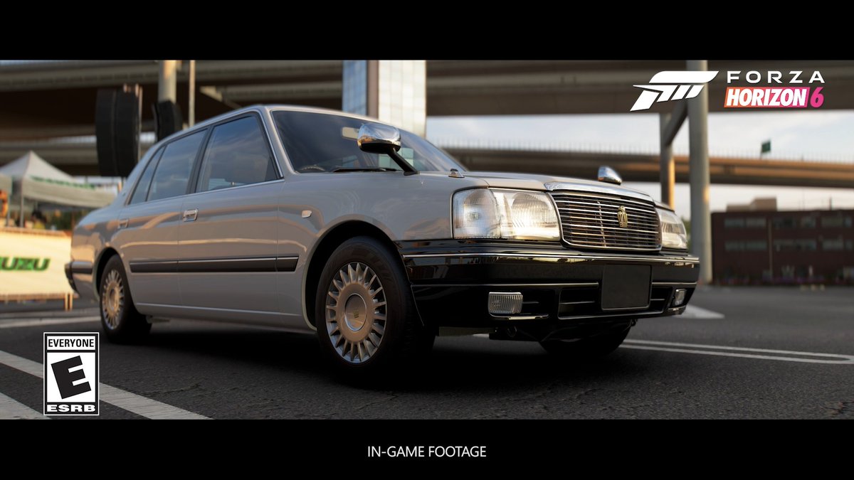 Travel in style on the Horizon Japan roads with the 2005 Toyota Crown Super Deluxe Taxi! #NewtoForza