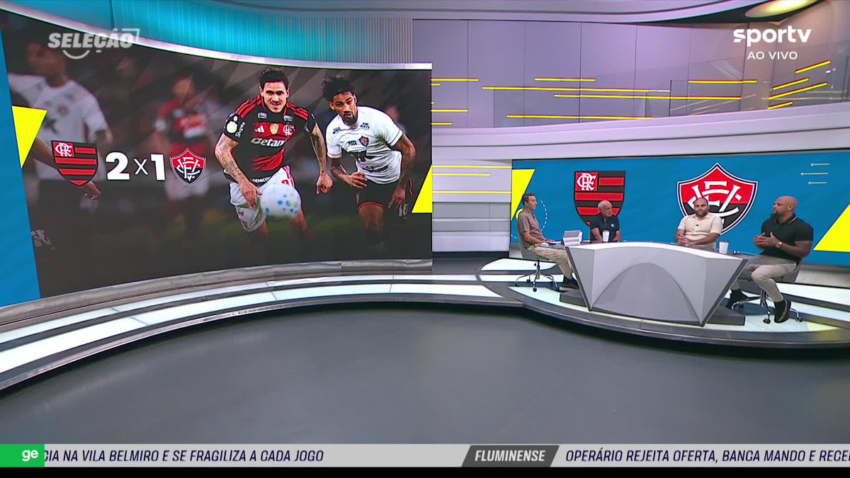 Bancada do Seleção Sportv debatendo se Pedro, do Flamengo, consegue jogar no nível europeu. Opiniões? 🎥 sportv | ge
