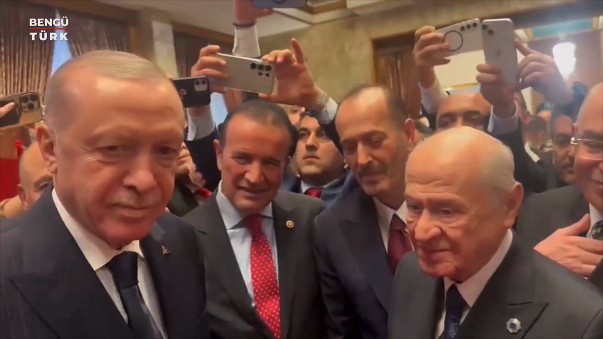 Genel Başkanımız Sayın Devlet Bahçeli ve Cumhurbaşkanımız Sayın Recep Tayyip Erdoğan TBMM'de düzenlenen resepsiyonda bir araya geldi.