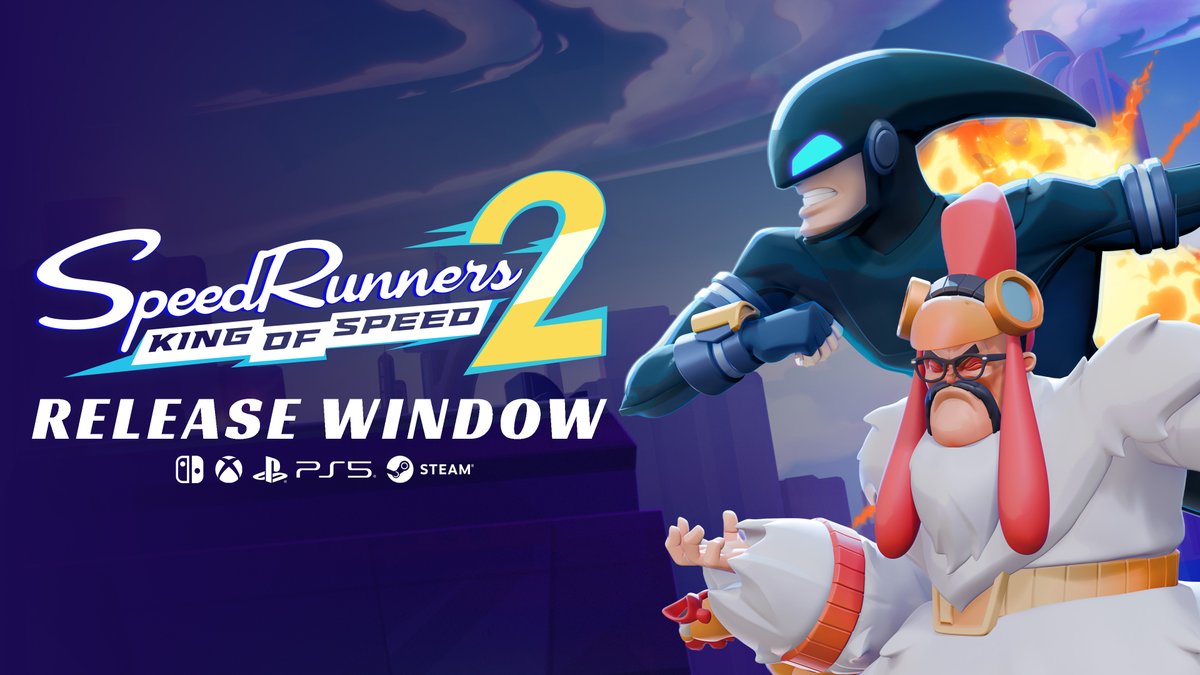 On your marks, runners!🏁 SpeedRunners 2 is coming to Steam, PS5, Xbox X/S, and Switch in JULY 2026, with CROSSPLAY! The game will be available day one on Game Pass. Wishlist it now: 🛒