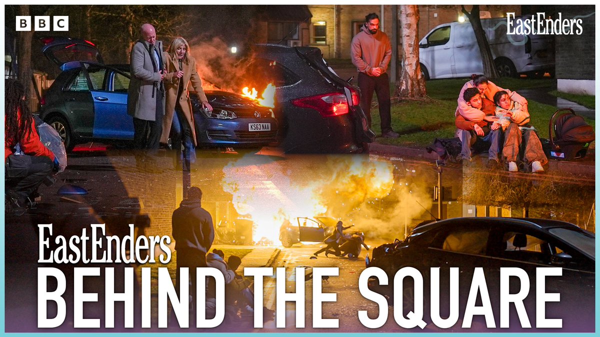 An epic car stunt, a fiery explosion and lots of late-night filming! Check out the behind the scenes from tonight’s episode and see how we pulled it all together. 🎥 #EastEnders #BTS