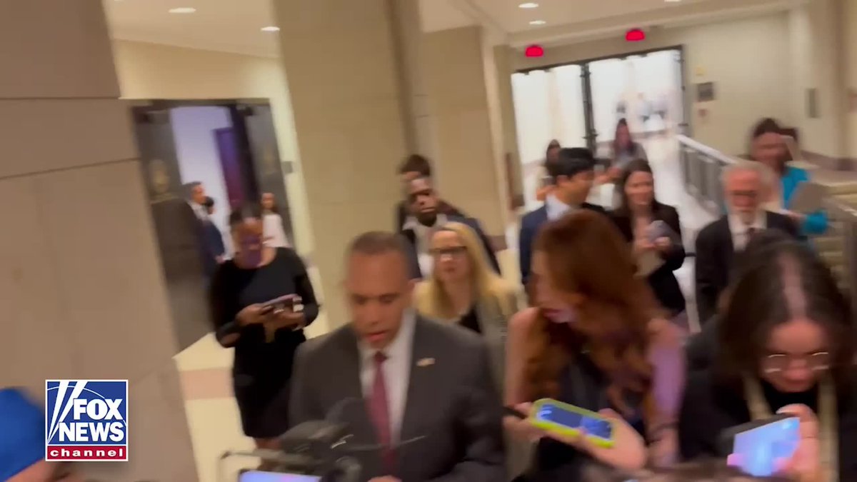 Hakeem Jeffries DEFLECTS when asked about Ilhan Omar's financial disclosure — and whether there needs to be an ethics investigation. "Ilhan Omar, who works hard on behalf of the people that she represents in Minnesota, is constantly under attack by right-wing conspiracy theorists.”