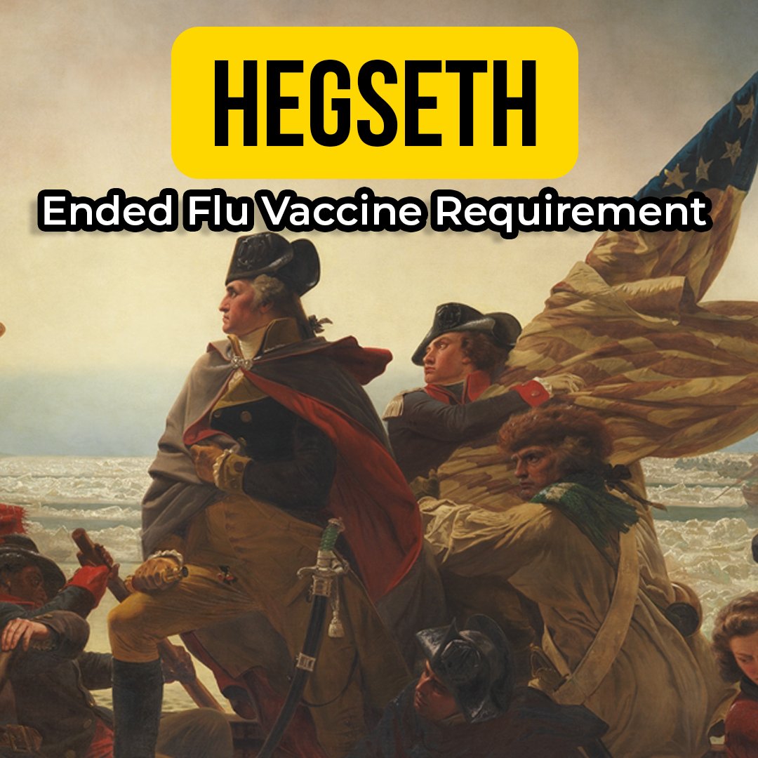 Ending the flu vaccine requirement is incredibly stupid. Our military has implemented safe &amp; healthy vaccines for nearly 250 years. Hegseth’s putting our soldiers, sailors, and airmen at great risk.