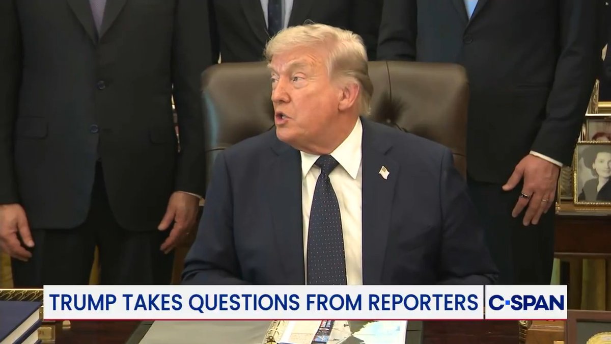 Q: "Can you talk a little bit about why your Navy secretary was fired yesterday?" President Trump: "He had some conflict with — not necessarily Pete … He's a hard charger and he had some conflicts with some other people, mostly as to building and buying new ships."