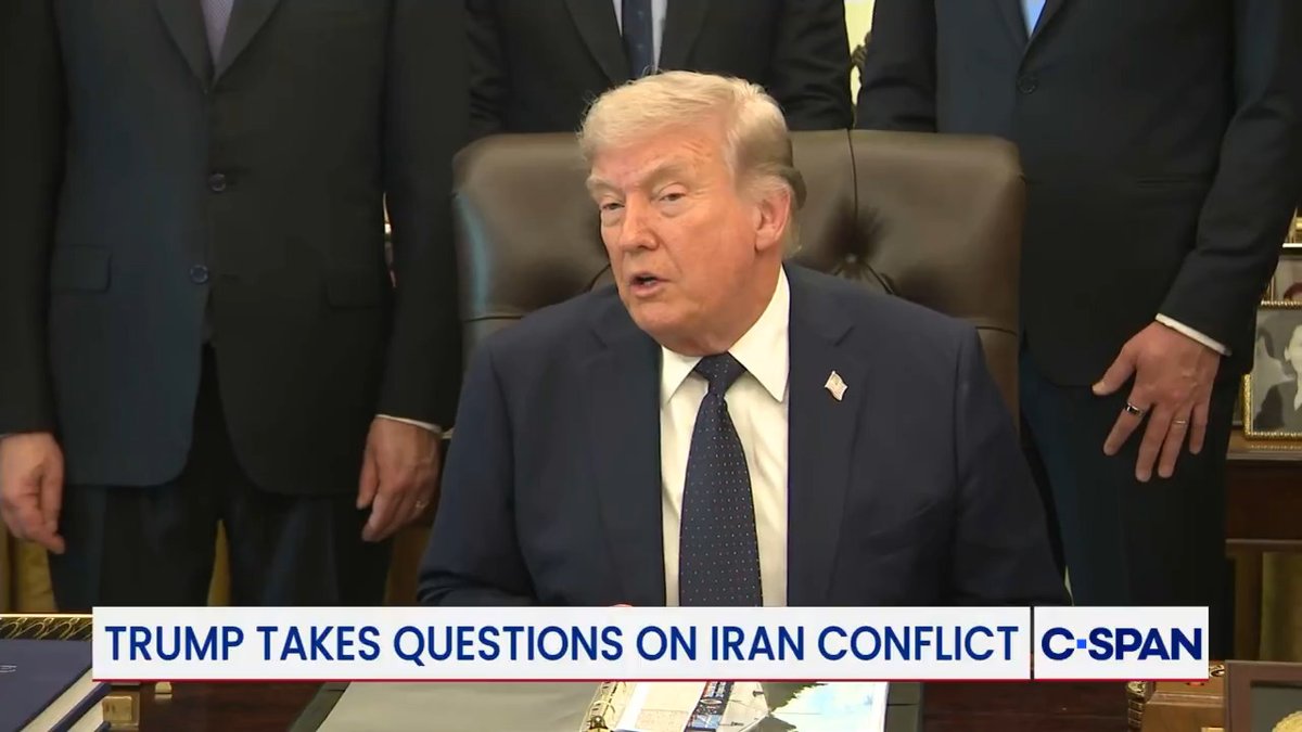Q: "On the war with Iran, how long are you willing to wait until you get a final response—" President Trump: "Don't rush me … We were in Vietnam for 18 years, we were in Iraq for many, many years … I've been doing this for six weeks."