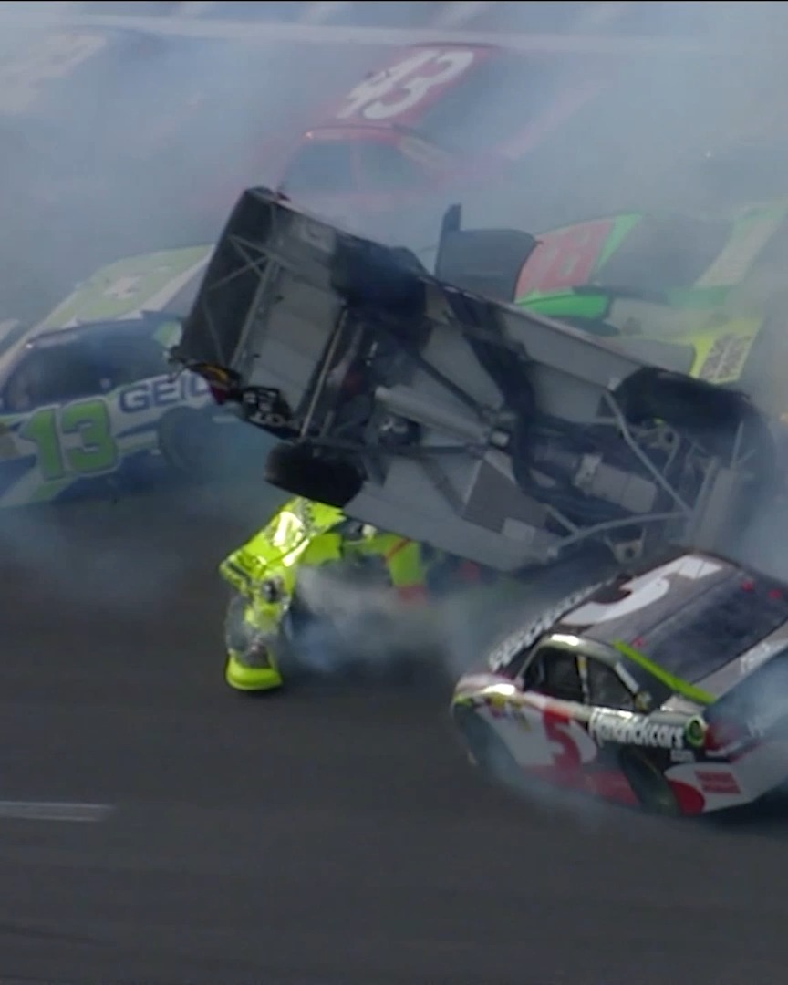 At Talladega Superspeedway, it's not over until the checkered flag flies.