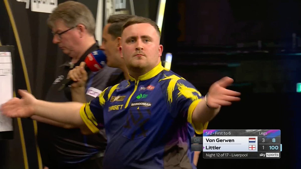 TOPS-TOPS FROM LITTLER 💥 Luke Littler takes out tops-tops to move within a leg of Michael van Gerwen! 📲 #PLDarts | SF2