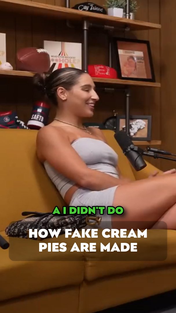 Abella Danger breaking down the fake cream pie setup is genuinely fascinating movie magic.