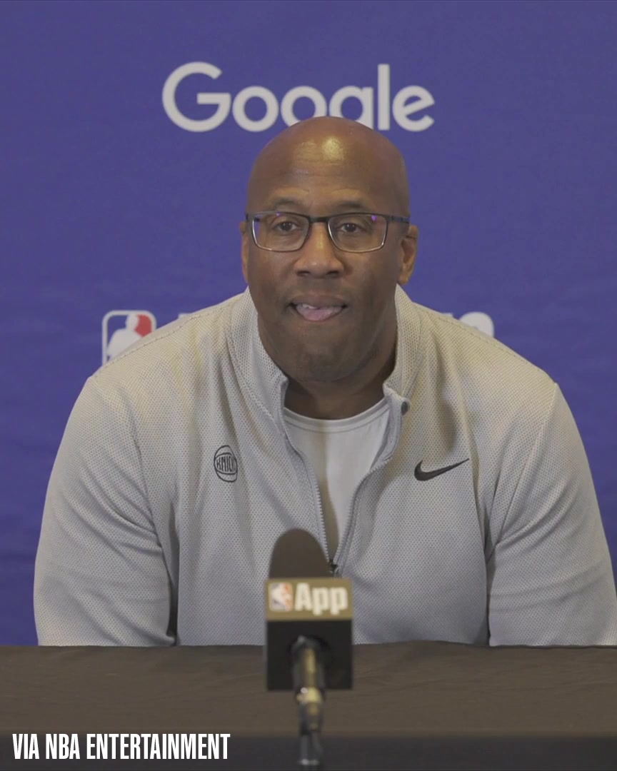 Mike Brown is asked if he'd like to get Mitchell Robinson more minutes: "The combination of [KAT and Mitch] hasn't been great, so I'm choosing to not play them together in this series because of the matchups"