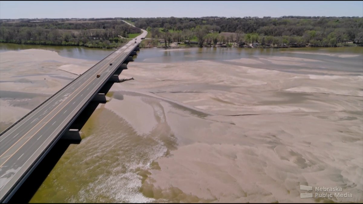 Low waterflow is exposing sandbars in the Platte River near Fremont, a common sight for many Nebraska rivers as the state deals with ongoing drought conditions after the warmest winter since the Dust Bowl.