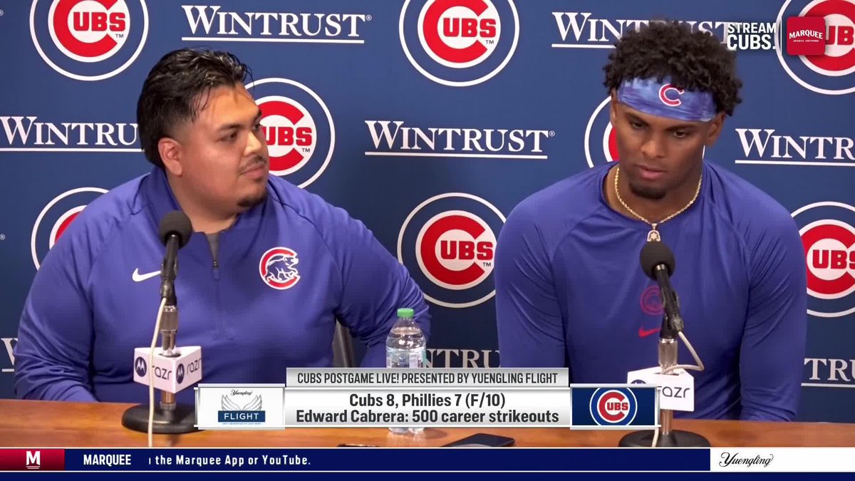 "This is the best team I've been a part of ... I haven't been on a team like this before." Edward Cabrera is loving being a Cub 😄