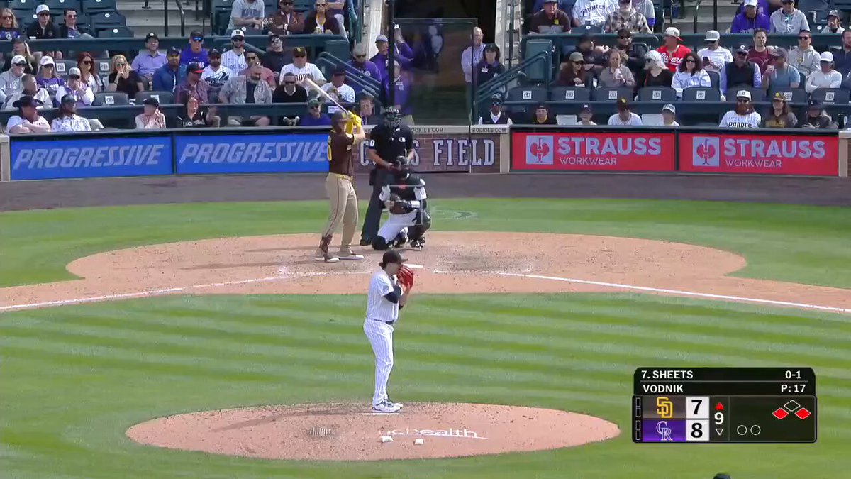 GAVIN SHEETS THREE-RUN HOMER IN THE NINTH AND THE PADRES HAVE THE LEAD