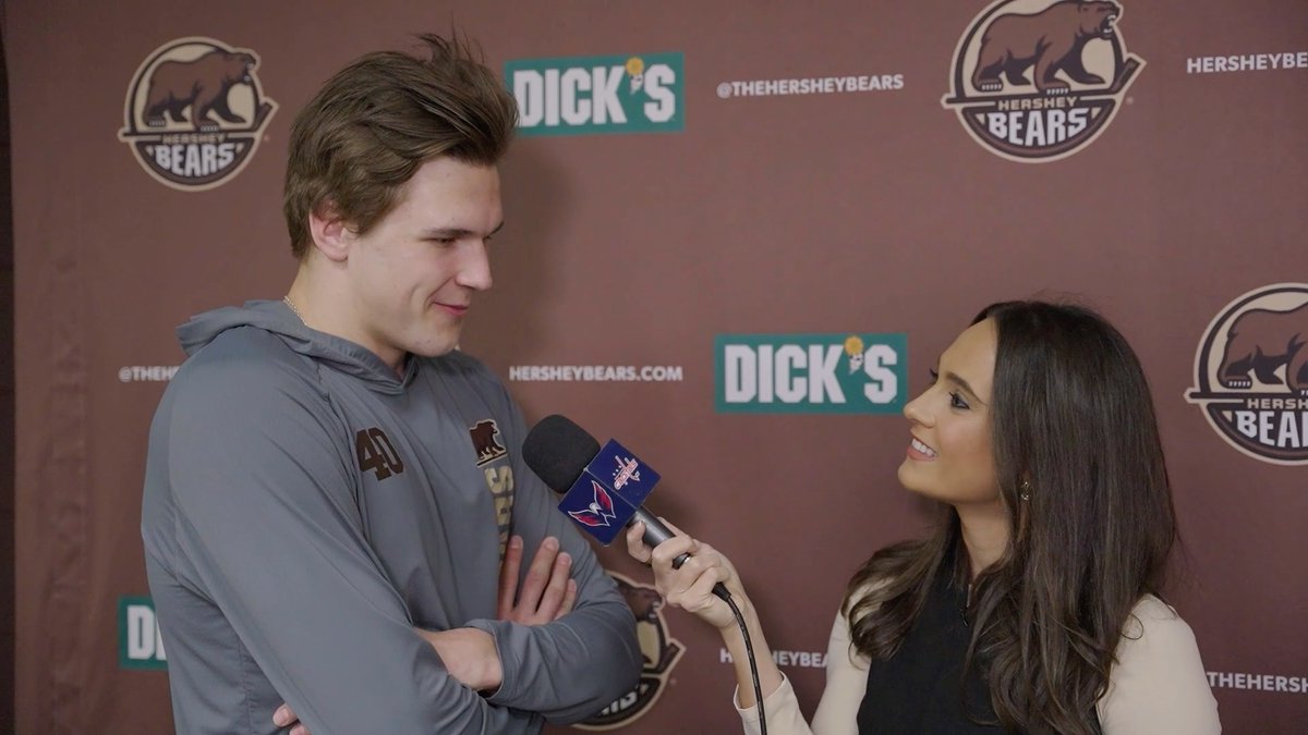 Ahead of a big Game 2️⃣ in the American Hockey League playoffs, Katie Florio caught up with Ilya Protas after being named Most Outstanding Rookie for the 2025-26 season 🙌 He becomes just the second Hershey Bears player in franchise history to earn the honor 🎖️
