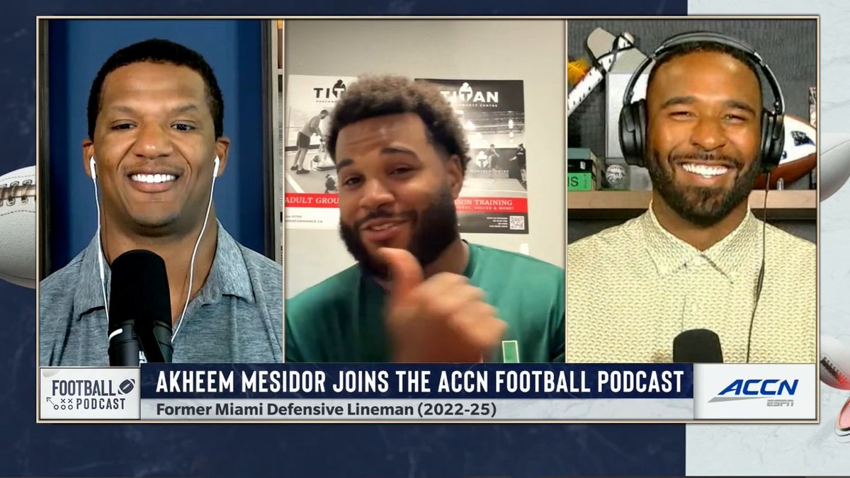 Akheem Mesidor credits Miami Hurricanes Football D-Line coach Jason Taylor for helping him take his game to the next level 📈 Mesidor had 17.5 tackles for loss in 2025 😤