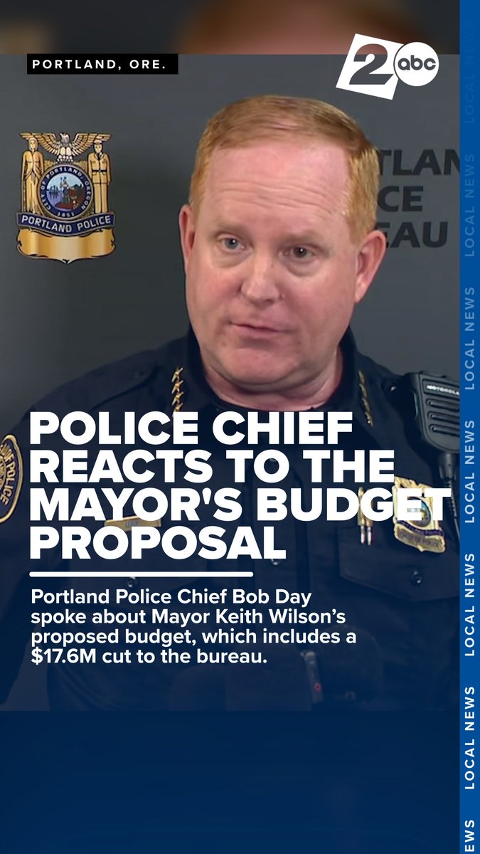 Portland Police Chief Bob Day says the proposed $17 million in cuts to the bureau in Mayor Keith Wilson’s budget will have a “detrimental impact” if they do go through.