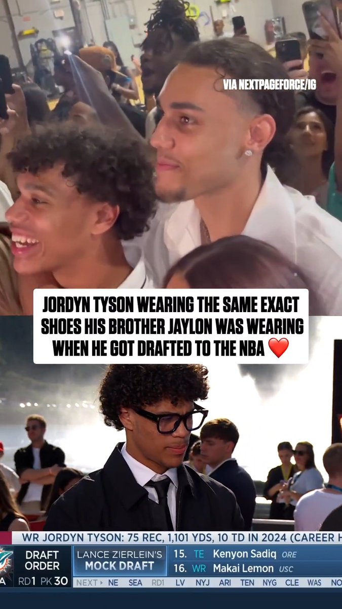 Something about these shoes does the trick for jordyn tyson and jaylontyson_ 🙌 (via Next Page Force) 2026 NFL Draft – 8pm ET on NFLN/ESPN/ABC Stream on NFL+