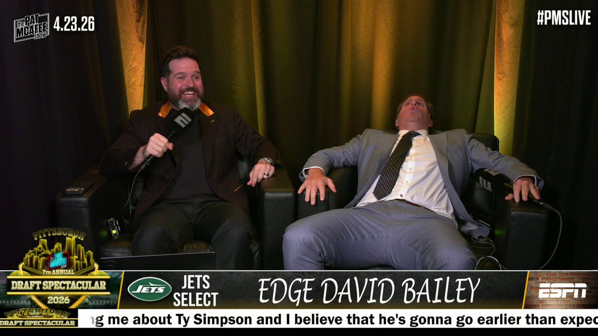 .Peter Schrager' reaction to the Jets picking David Bailey was PRICELESS 😂