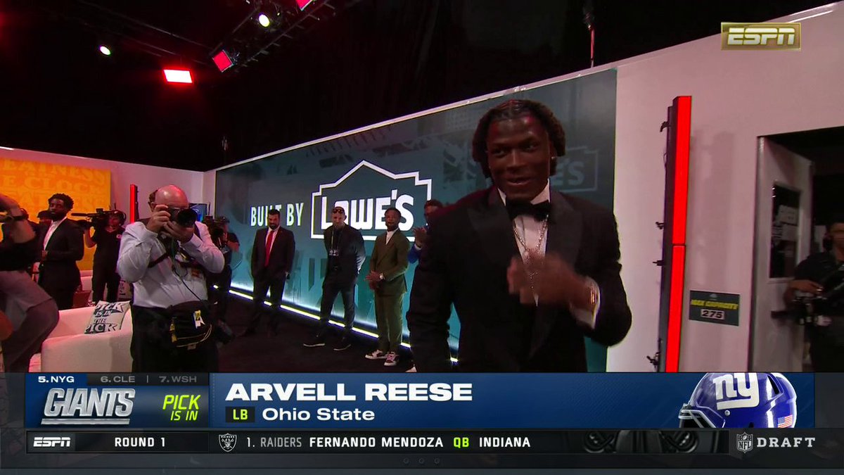 Arvell Reese is going to be a New York Giant 💪
