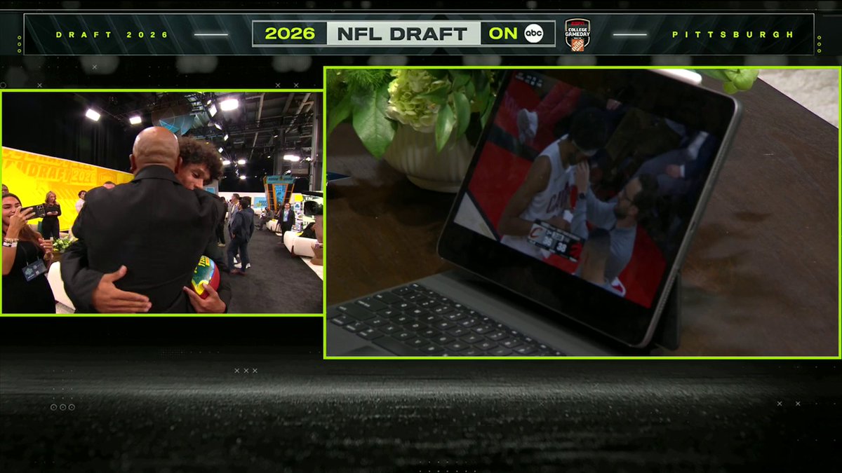 Jordyn Tyson kept his promise and watched big bro, Jaylon Tyson, hoop from the NFL draft 🔥