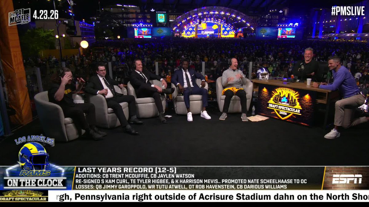 Dan Orlovsky was doing victory laps with Pat McAfee and the boys after the Rams selected Ty Simpson 😤