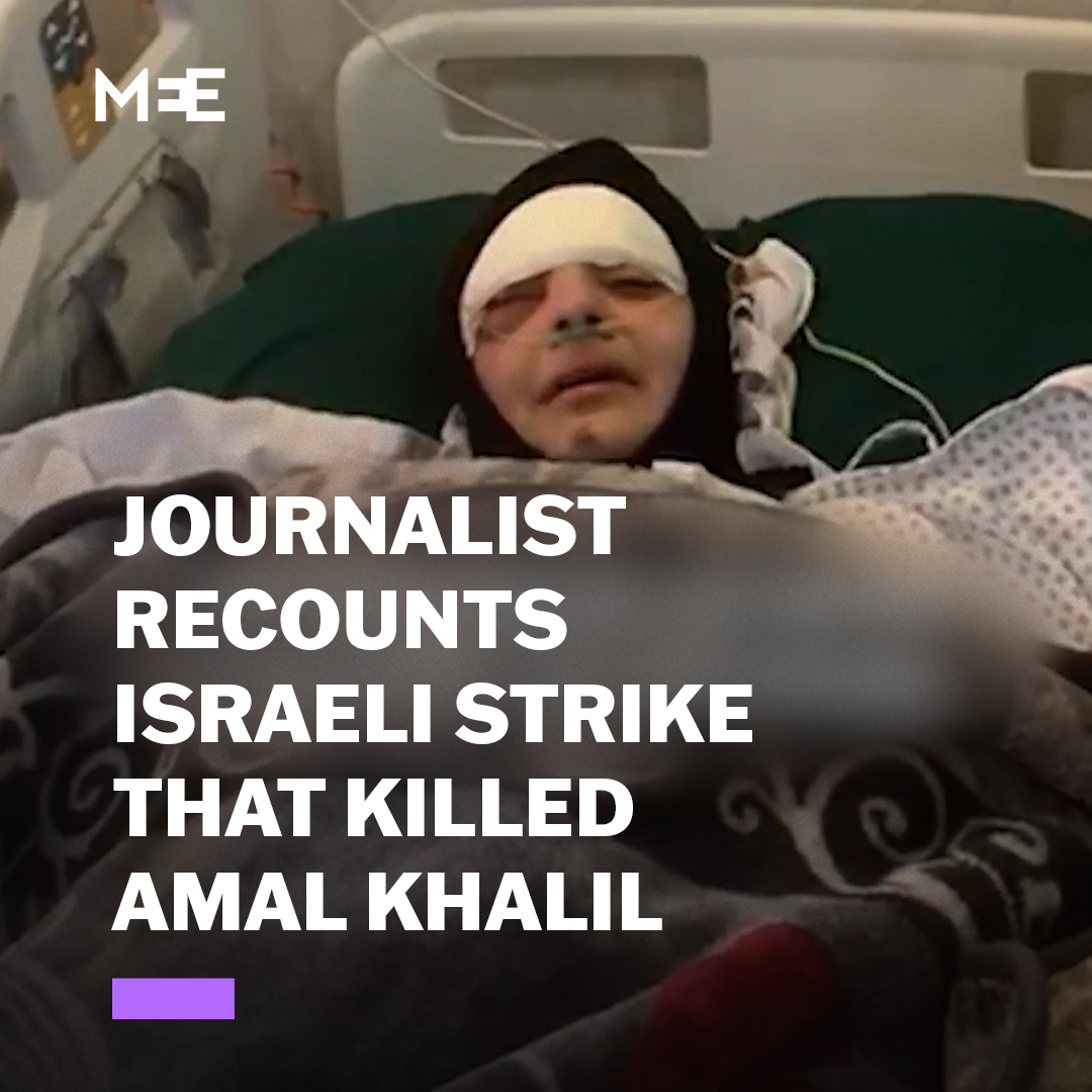 Lebanese journalist Zeinab Faraj, from her hospital bed in southern Lebanon, recounted the moment an Israeli strike killed her colleague Amal Khalil