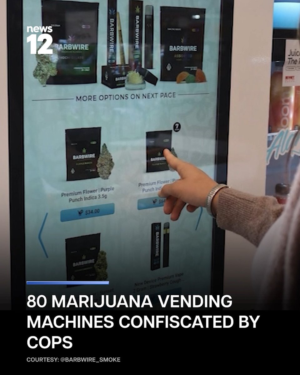 MACHINES SEIZED: Jersey Shore law enforcement officials confiscate 80 marijuana vending machines. #News12 #NewJersey #Crime #Marijuana #DrugBust