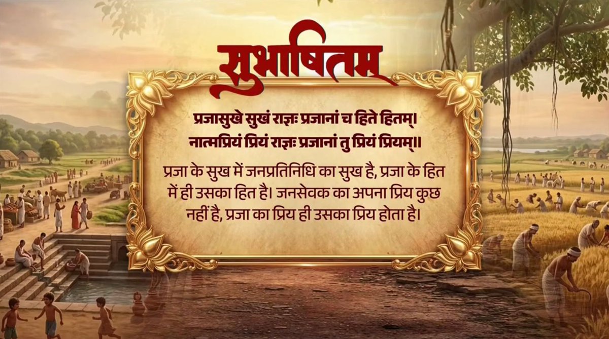 पंचायती राज दिवस के अवसर पर देशभर के जनप्रतिनिधियों का हार्दिक अभिनंदन! जनसेवा के साथ राष्ट्रसेवा के प्रति आप सभी का समर्पण हर किसी को प्रेरित करने वाला है। प्रजासुखे सुखं राज्ञः प्रजानां च हिते हितम्। नात्मप्रियं प्रियं राज्ञः प्रजानां तु प्रियं प्रियम्॥