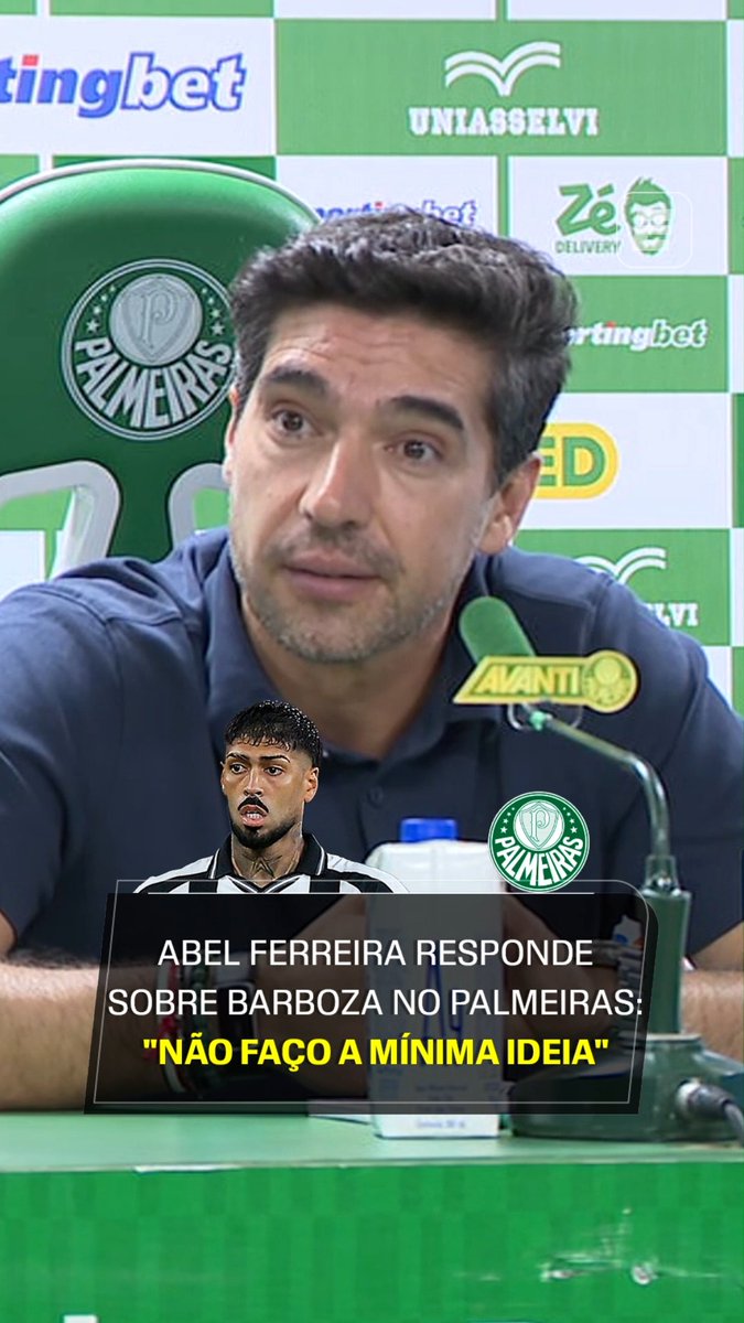 Abel Ferreira, sobre Alexander Barboza no Palmeiras: "Não faço a mínima ideia do que você está a falar. Muitos de vocês dizem verdades, muitos dizem mentiras, outros são assalariados por clubes… Não tenho nada a dizer." 🎥 ESPN Brasil | SportsCenter Brasil