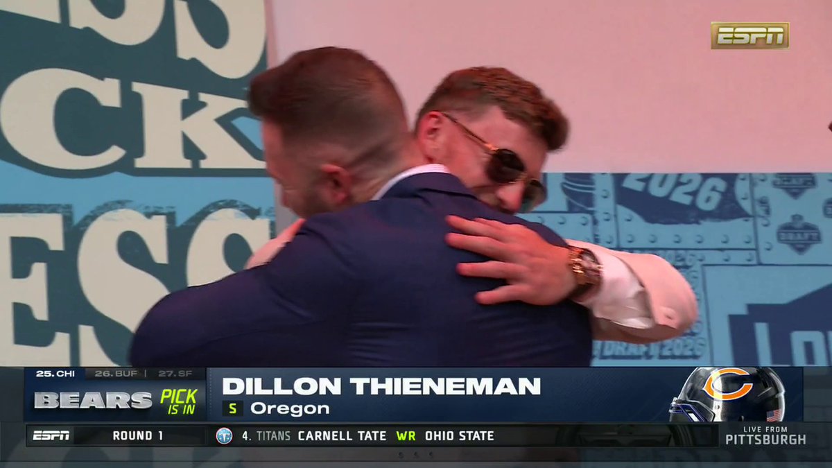 The Bears select Dillon Thieneman at No. 25 🐻