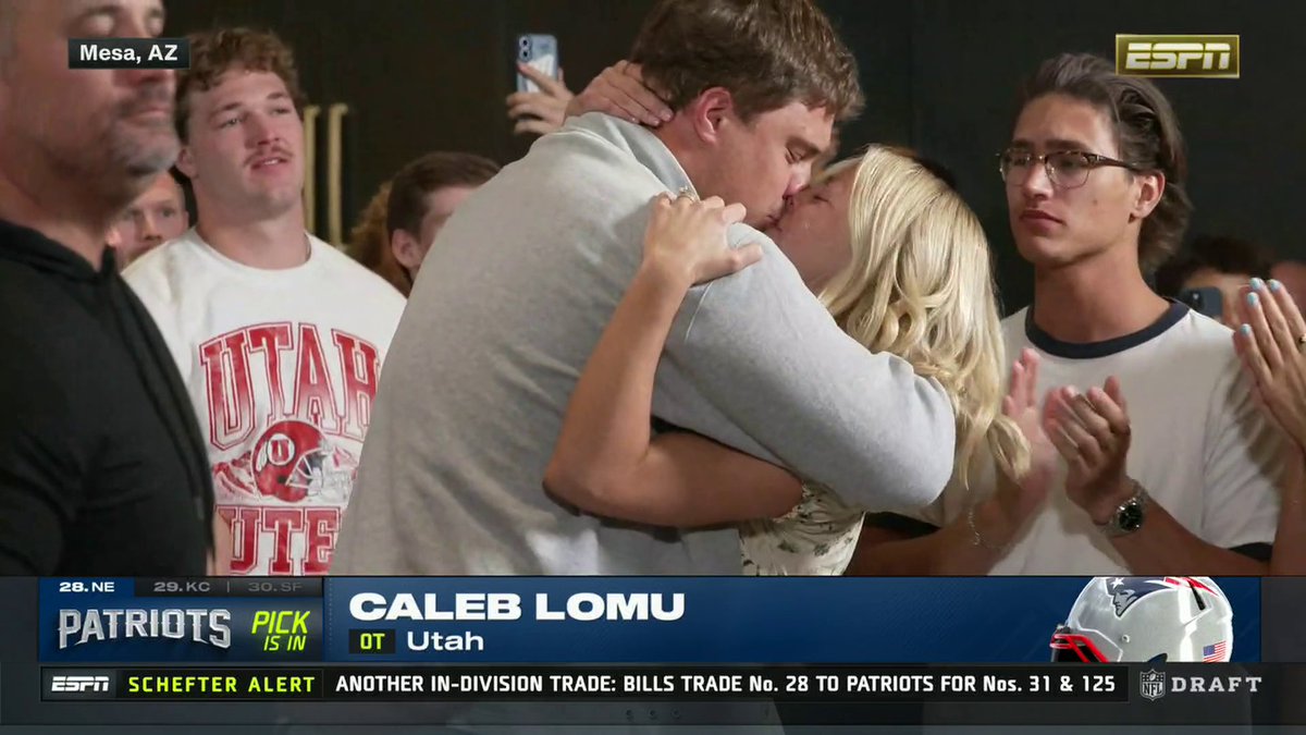 New England trades up to draft Caleb Lomu with the 28th pick‼️