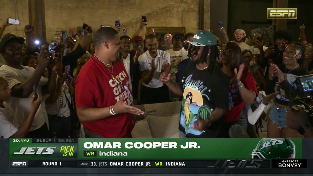 The New York Jets select former Indiana WR Omar Cooper Jr. with their third first-round pick 💰