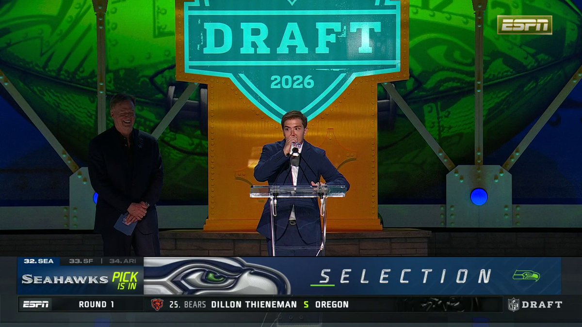 Dylan’s wish was to announce the first-round pick for the reigning Super Bowl Champs 👏 And with the 32nd pick, the Seahawks select Notre Dame RB Jadarian Price! Make-A-Wish America Make-A-Wish WNY ESPN Citizenship