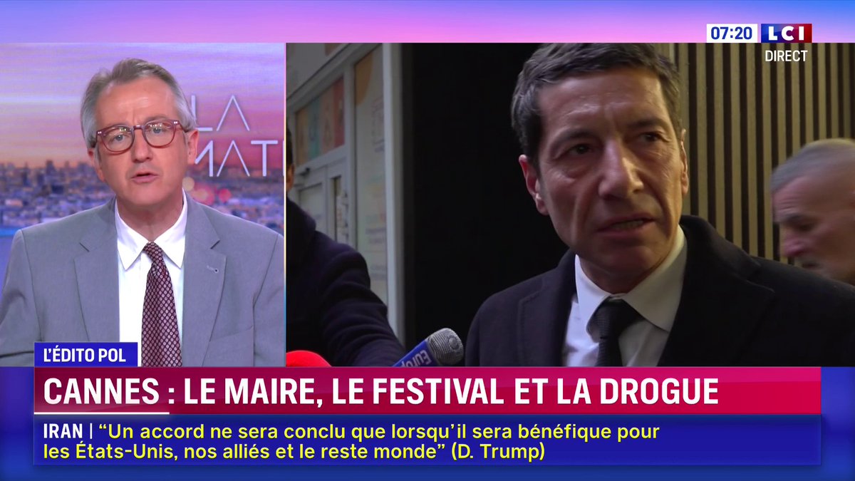 ▶️ À Cannes, David Lisnard veut lancer une action d’envergure contre la drogue pendant le Festival 🎬 🗣️ "Pourquoi le jeune de banlieue serait verbalisé et pas les stars de la jet-set ? David Lisnard a raison !" 💬 L’édito politique de Christophe Barbier