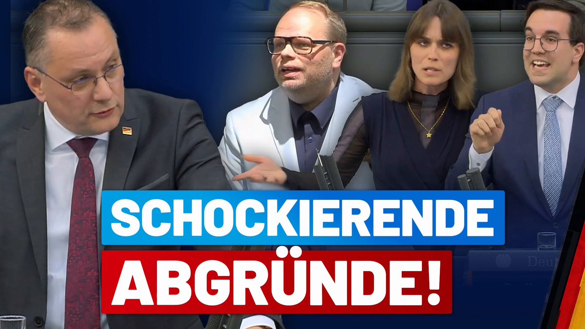 Irre: So verlief die Debatte zum #Pornoskandal an einer #Schule! Wir haben den Vorfall bei einem von der Amadeu Antonio Stiftung geförderten Schulprojekt in Sachsen auf die Tagesordnung des Deutschen Bundestages gesetzt. Die Reaktionen der Altparteien-Politiker von #SPD, #CDU und Grünen sind schockierend! Tino Chrupalla