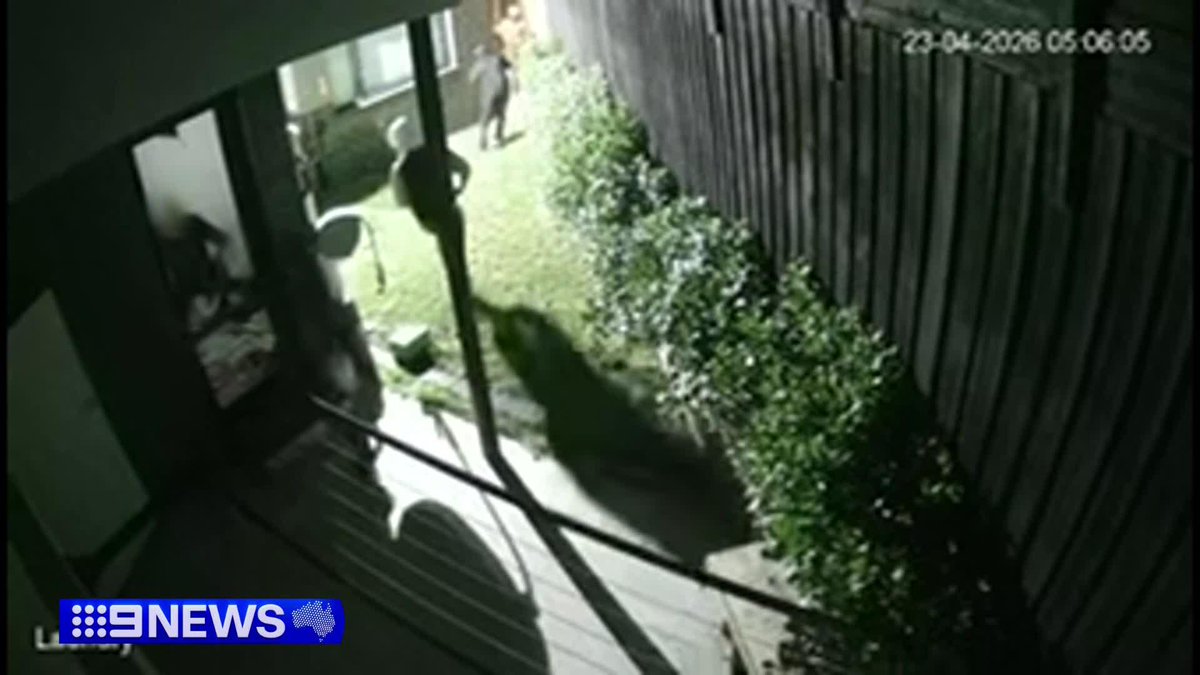 A family-of-three has been traumatised after a chilling home invasion in Melbourne's east. The father used an ironing board to fend off four masked teens as they tried to break through the laundry. Chester Ngan #9News