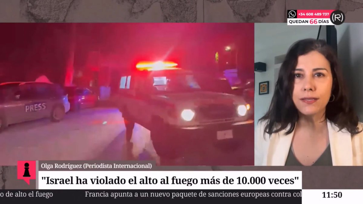 "Hay 15 periodistas libaneses asesinados por Israel, 262 periodistas palestinos asesinados por el ejército israelí en Gaza" Olga Rodríguez Francisco ✍️ sobre el asesinato de la periodista Amal Khali 👇🏽 📺