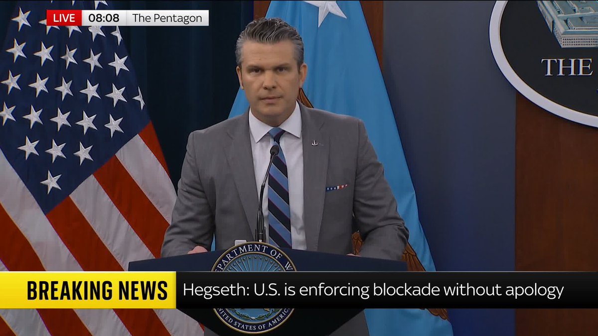'All they have to do is abandon a nuclear weapon in meaningful and verifiable ways' Defence secretary Pete Hegseth says that Tehran has 'an open window to choose wisely' and adds that 'Iran will never get a nuclear bomb'. Latest: 📺 Sky 501 and YouTube