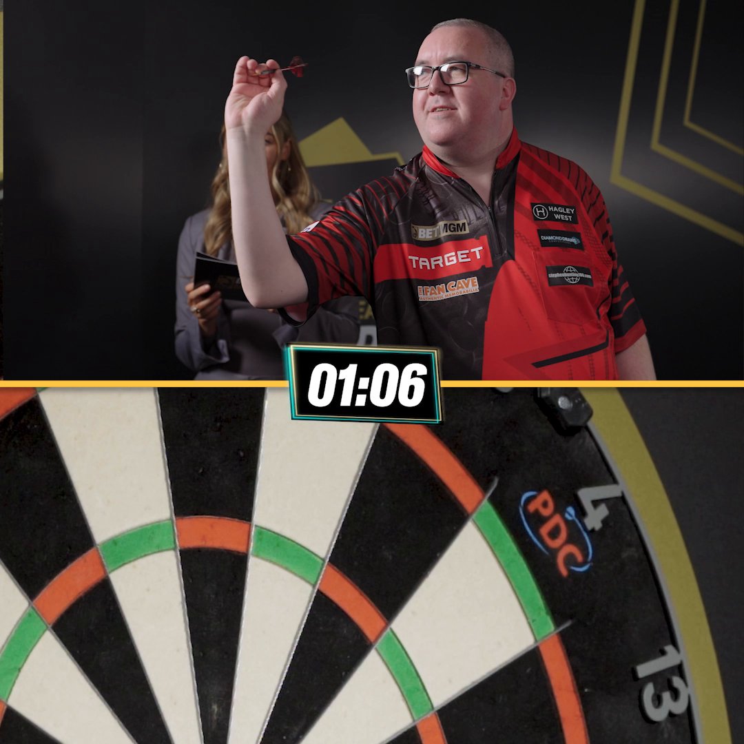 🎯 It's Stephen Bunting's turn to take on our Hit The Answer challenge series... Safe to say cricket isn't your sport, Stephen? 😅 #BetMGMDarts | @Laura_Woodsy | PDC Darts