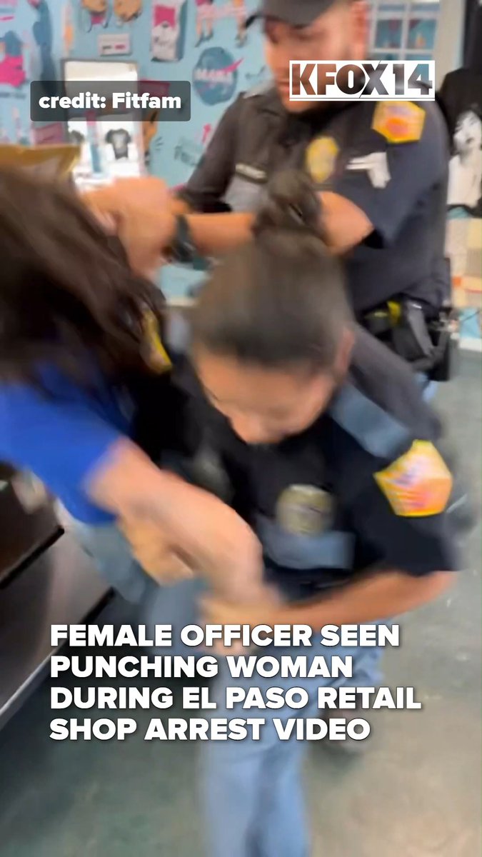 WARNING: Video may be disturbing to some viewers. A tense encounter between El Paso police officers and a woman was seen on a viral video inside a retail shop, showing officers restraining the woman, and at one point, punching her. credit: Fitfam