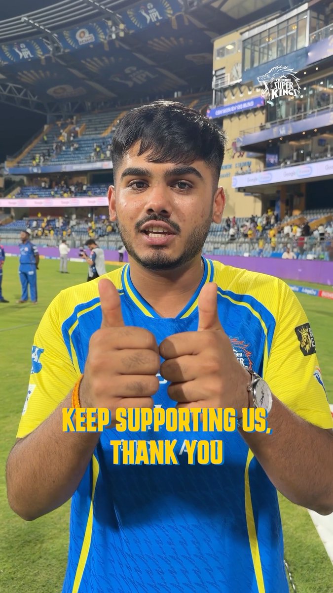 Ayush Mhatre with a heartfelt message!🤗💛 #WhistlePodu #MIvCSK
